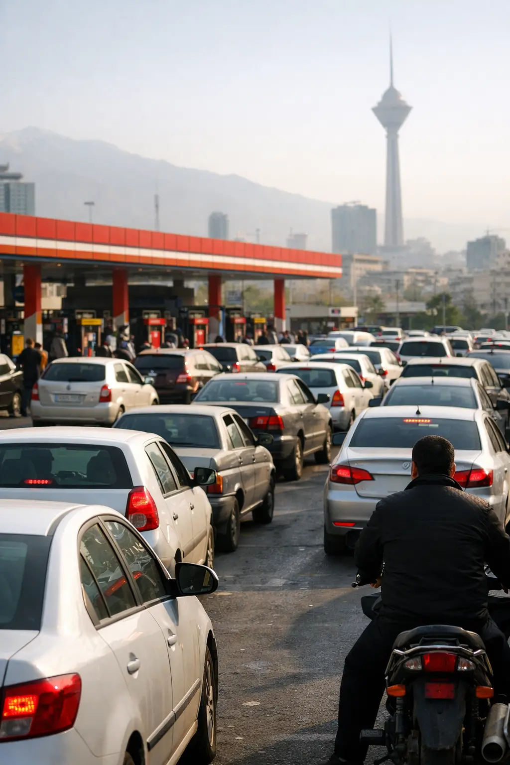 Tahran’da yakıt istasyonlarında kuyruklar oluştu