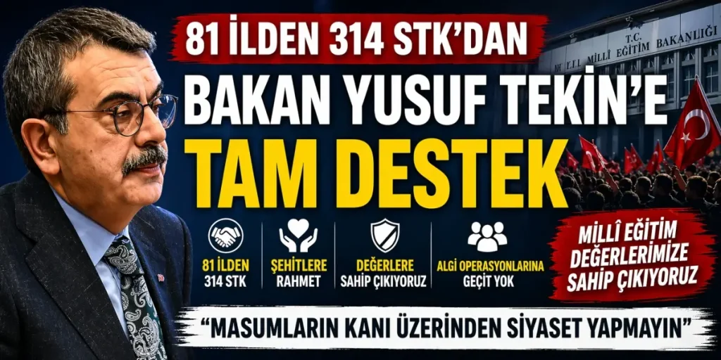 81 ilden 314 STK'dan Bakan Tekin'e destek açıklaması