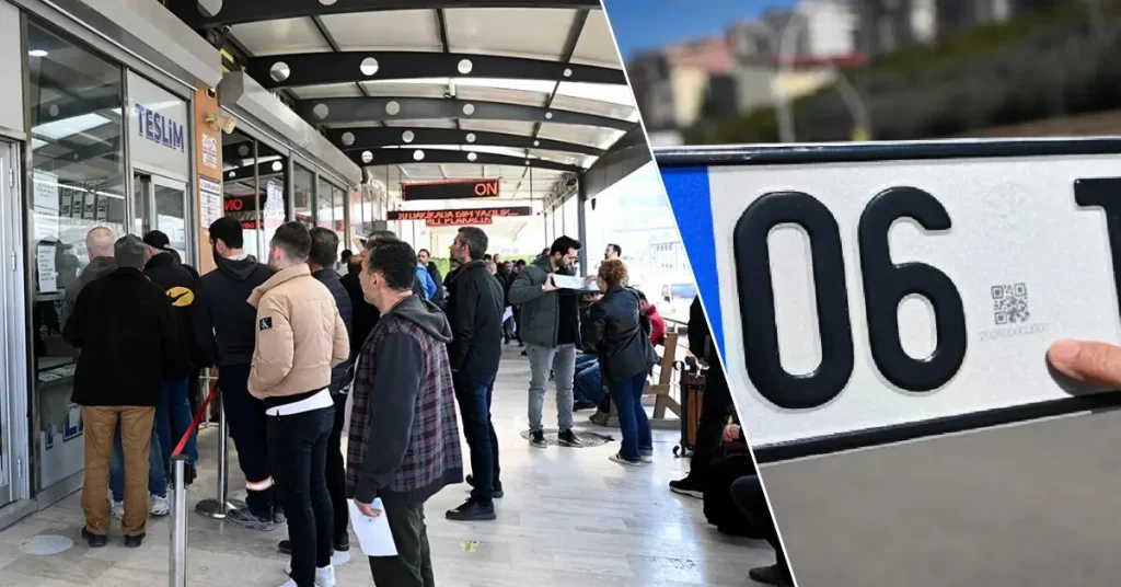 Plaka basım atölyeleri önünde uzun kuyruklar oluştu